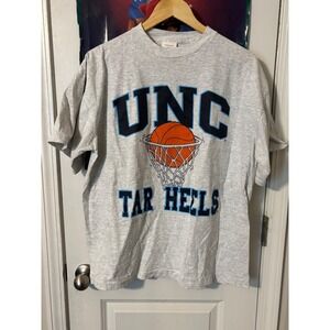 Vintage UNC Tar Heels Basketball T-Shirt Mens XL Gray PM Graphic Tee NCAA